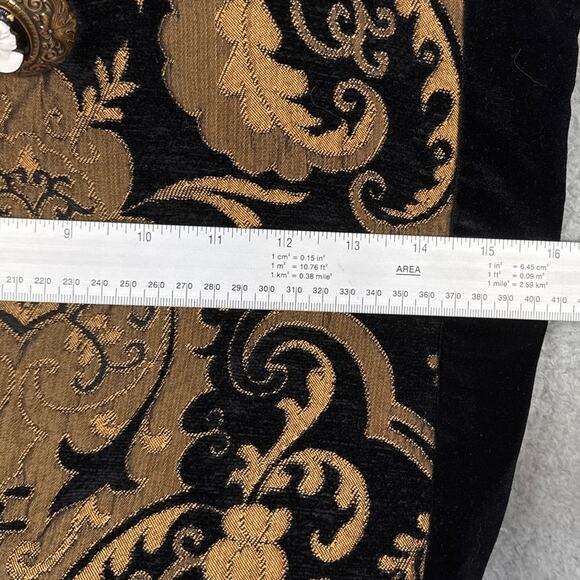 Velvet Tapestry Cameo Handbag Brooch Closure Vintage Black Gold Rare Mia Borsa - Picture 5 of 9